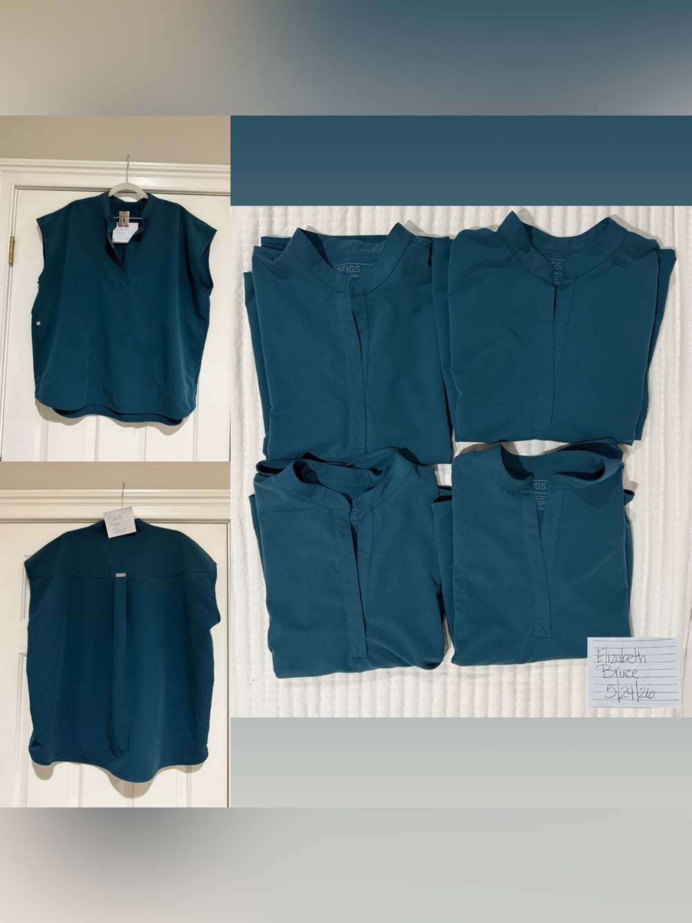 Figs Caribbean Blue Rafaela Oversized Scrub Tops